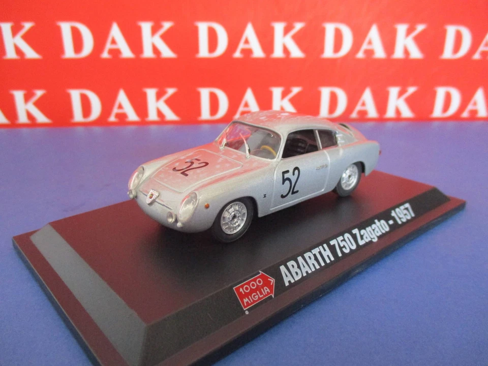 Die cast 1/43 Modellino Auto Abarth 750 Zagato Mille Miglia 1957 A. Thiele - Immagine 2 di 3