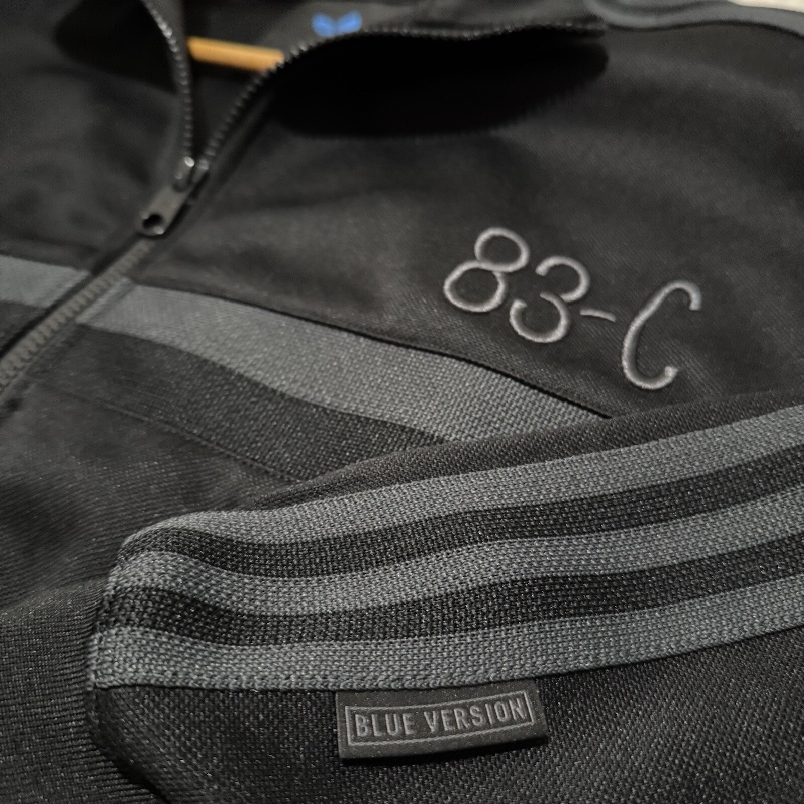 adidas Originals 83-C Medium Black Blue Version Premium Track Top Jacket Rare image 6