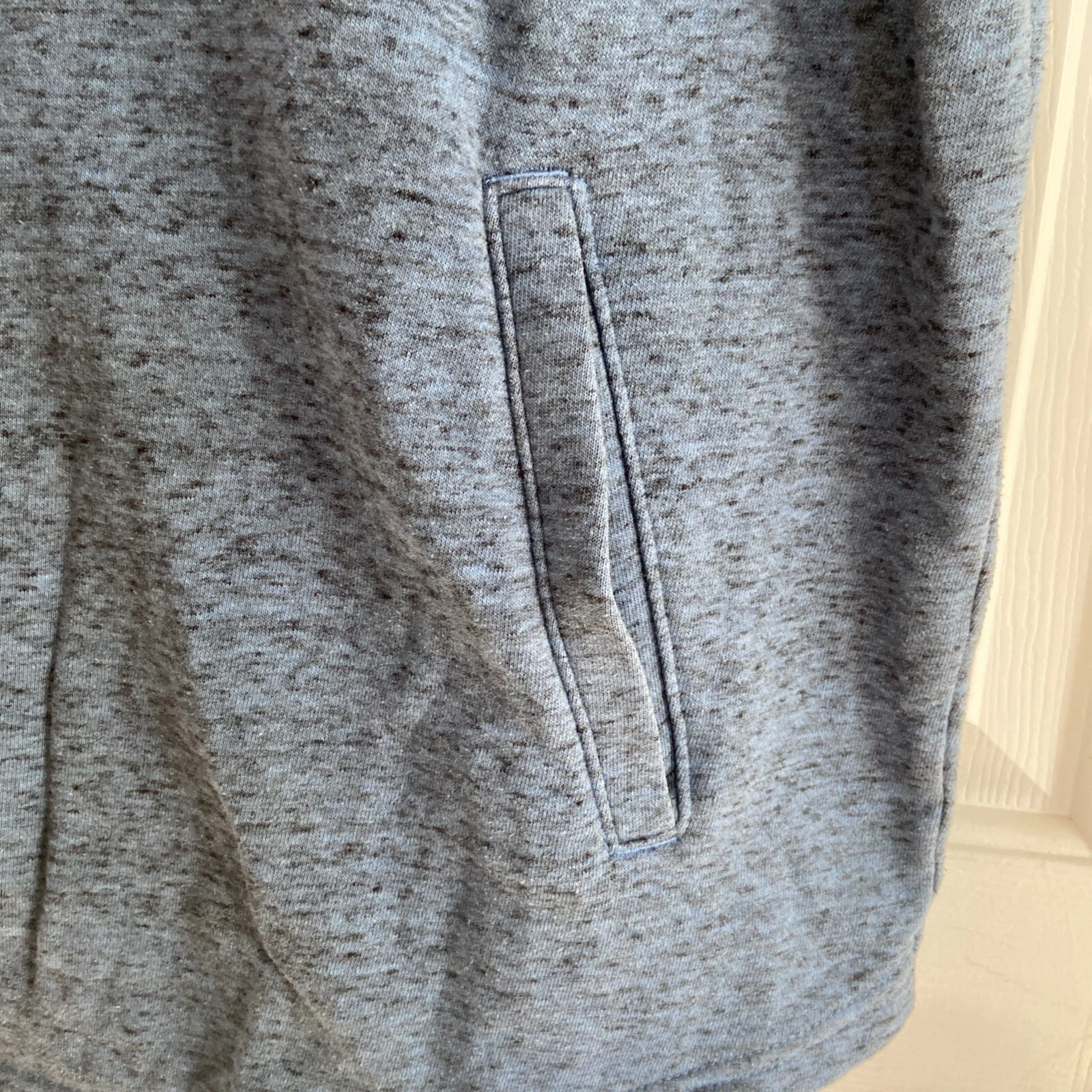 VETEMENTS Pullover uomo M SS con cappuccio blu maculato con tasche a canguro