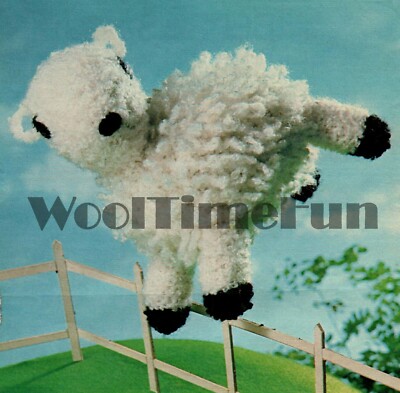 Strickanleitung Vintage Stofftier, Frühling Baby Lamm/Schaf. 19 cm groß.