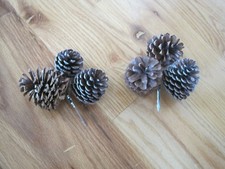 Pine Cone Picks Floral Arrangement Lot 2 Christmas Decor
