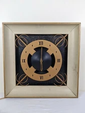 Vintage 40s Mid Century Atomic Industrial Age Sterling Wall Clock Needs Rewiring