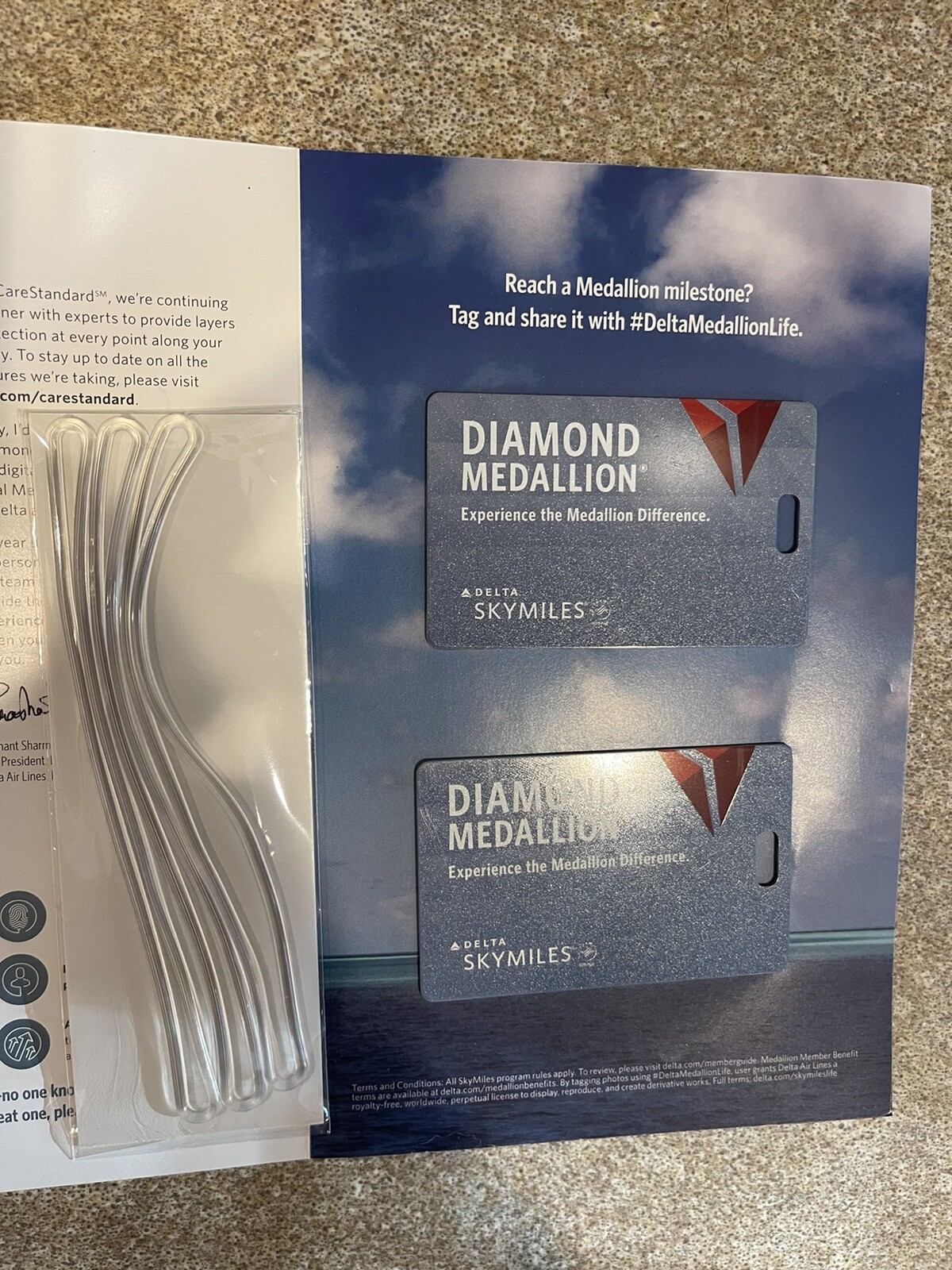 Delta Airlines Skymiles DIAMOND Medallion METAL Luggage Tags Set Of Two
