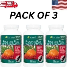 (3 Pack) Trunature PROSTATE PLUS HEALTH COMPLEX 250 Softgels with Saw Palmento..