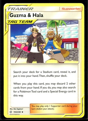 2019 Sun & Moon - Cosmic Eclipse Guzma & Hala Uncommon #193 Pokemon Card