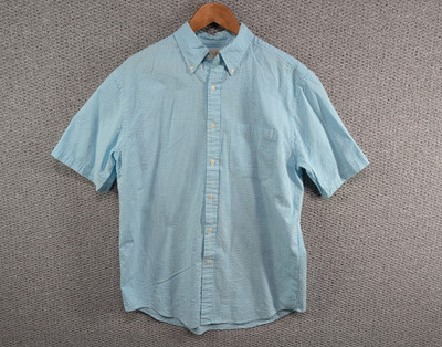 LL BEAN hellblau kariertes Gingham Casual Traditional Fit Button Down Hemd M