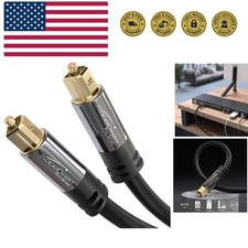 TOSLINK   Optical Audio Cable   6ft   Fiber Optic Cord, S/PDIF Digital Audio ...