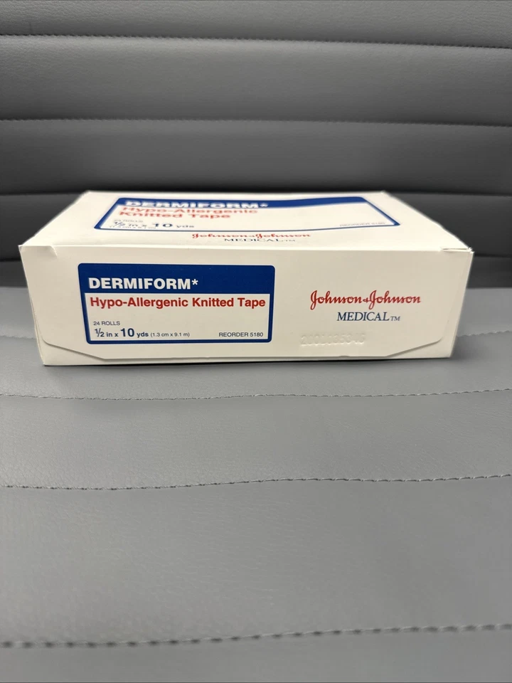 Cinta tejida hipoalergénica Dermiform, 1/2" x 10 yardas (24 rollos/caja) nueva # 5180 Foto 2 de 4