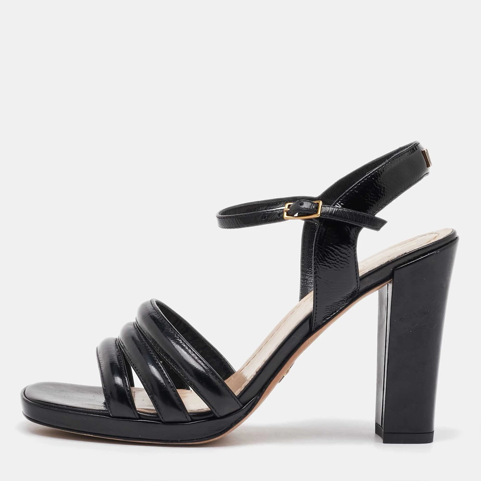 Sandales à bride cheville en cuir noir Dior pointure 36,5