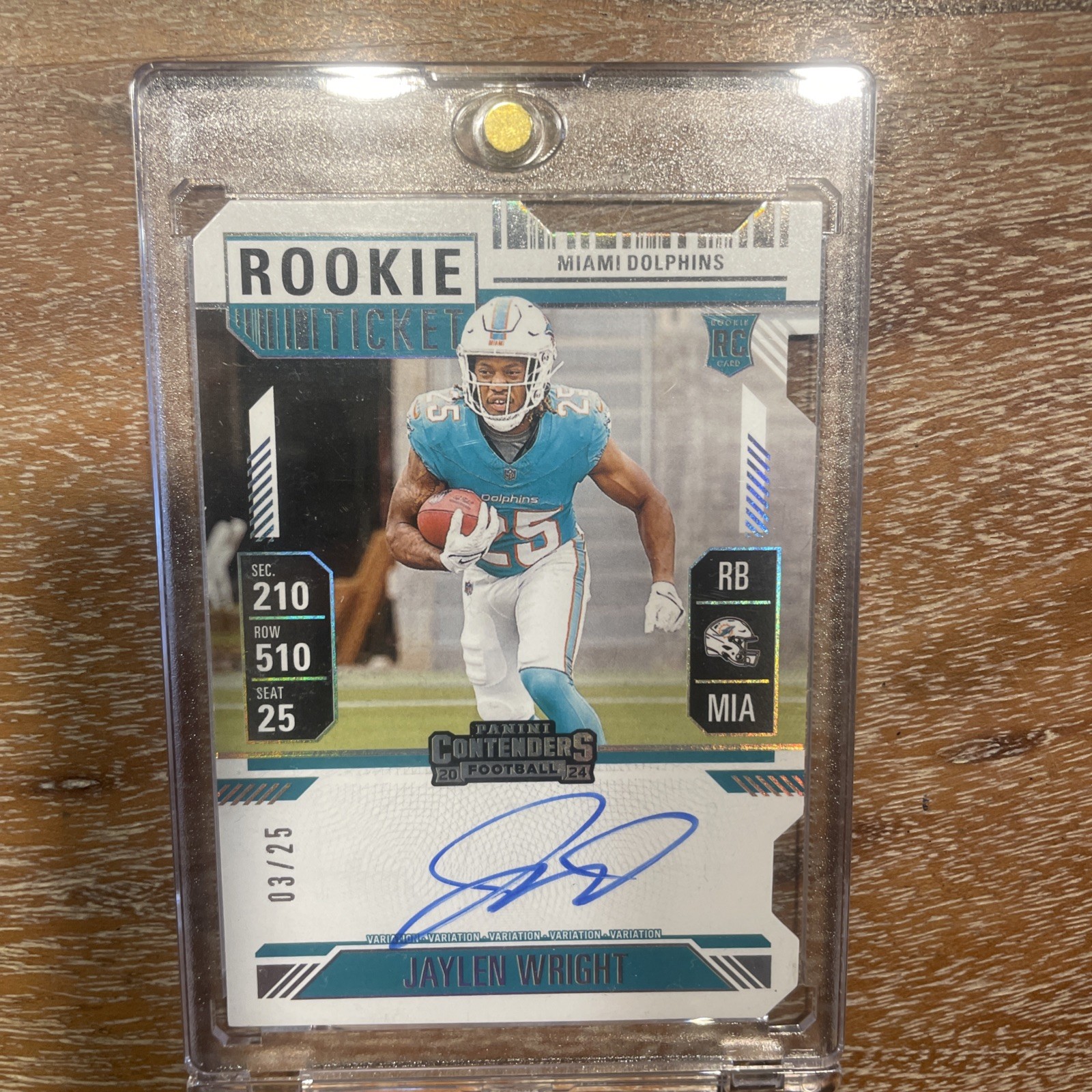 JAYLEN WRIGHT 2024 CONTENDERS ROOKIE TICKET STUB DIE CUT RC AUTO /25 Mint