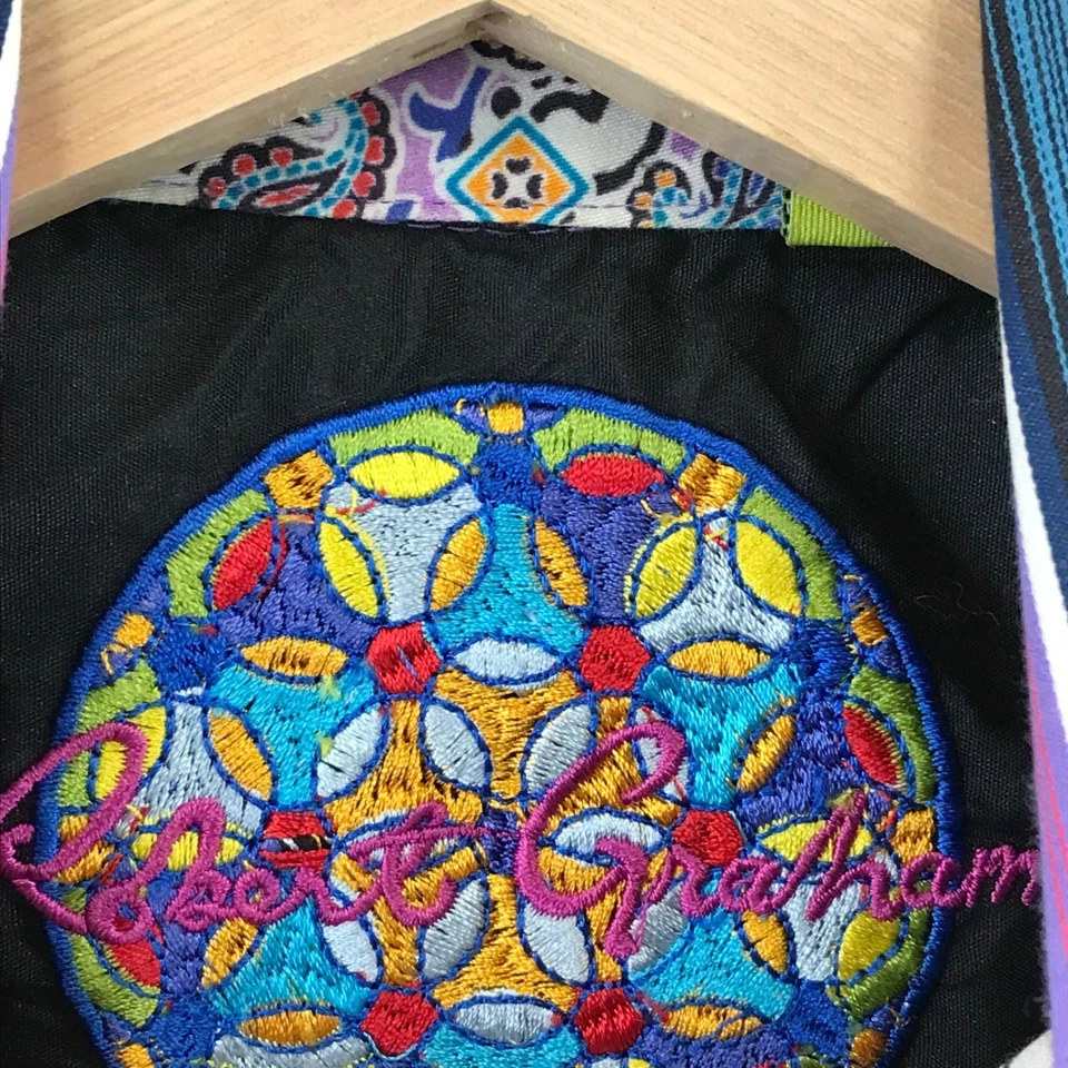 Robert Graham Men's Classic Fit Striped Dress Shirt Purple Blue Black Gray L - Image 3 of 4