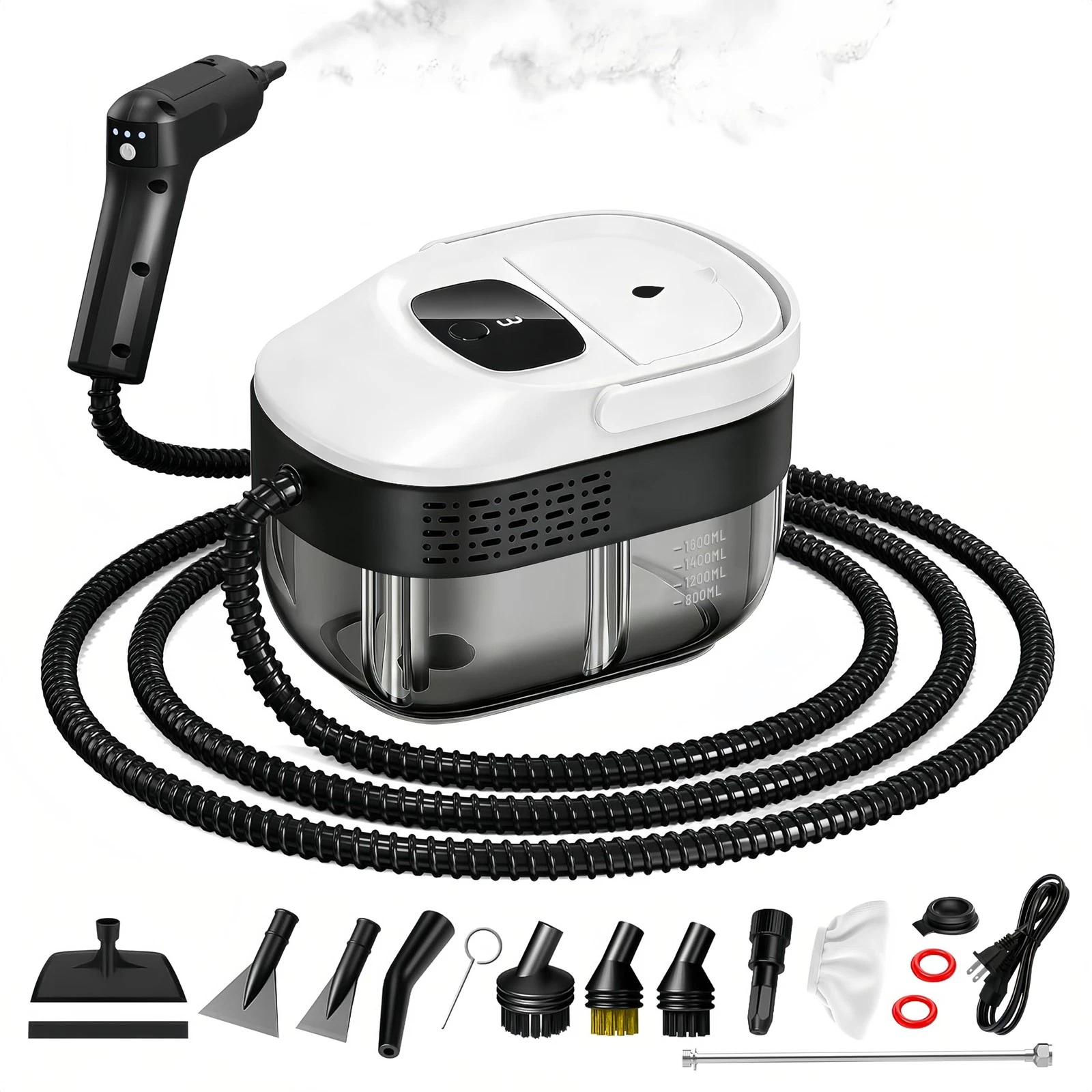 Pressurized Handheld Steam Cleaner 2500W 54oz Large-Capacity Steamer 3-Level