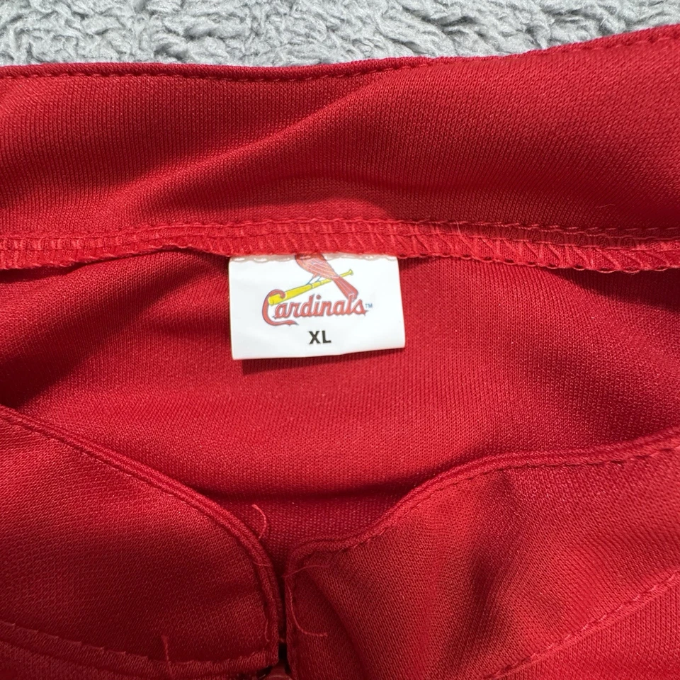Pullover Saint Louis Cardinals 1/4 Cremallera Hombres XL Rojo Gris Manga Corta Pájaro Murciélago Foto 3 de 4