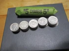 Roll of 50 Silver  Dimes $5 Face  roosevelts   90% Silver Mixed