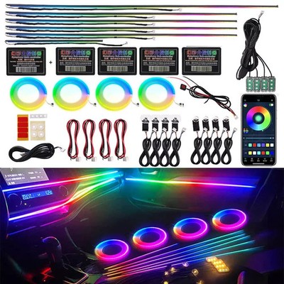 RGB LED Car Interior Ambient Guide Light Strip Decor Atmosphere Door Light app