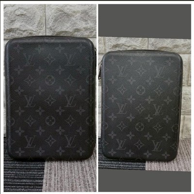 LOUIS VUITTON LV Monogram iPad Case Tablet Cover Brown Leather