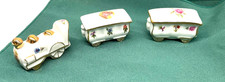 Vintage Limoges Glass Train Engine 2 Cars. 699