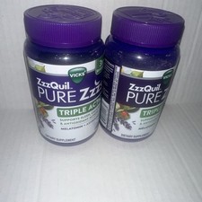 ZzzQuil Pure Zzzs Triple Action Gummy Melatonin Sleep Supplement 60ct Lot Of 2