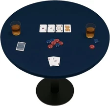Feltectors Felt Table Cover For Playing Cards and Poker, Round, 68 - 72in ,Blue