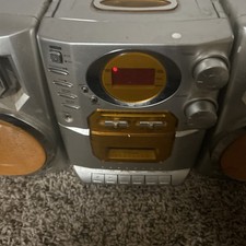 Vintage Durabrand Boombox AM/FM Cassette CD Portable Stereo CD1493 Silver oarnge