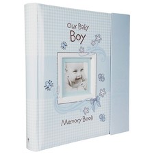 Christian Art Gifts Boy Baby Book of Memories Blue Keepsake Photo Album  Our