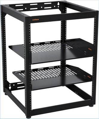 Echogear 15U Open Frame Rack For Servers & A/V Gear Stackable / Wall Mountable