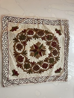 Handbestickter Suzani Kissenbezug, Usbekischer Kissenbezug, Kissenbezug 58x58cm (J)