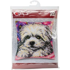Collection D'Art Stamped Needlepoint Cushion Kit 40X40cm Little Doggy