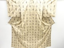 7651303: JAPANESE KIMONO / TSUMUGI / WOVEN ARROW FEATHER