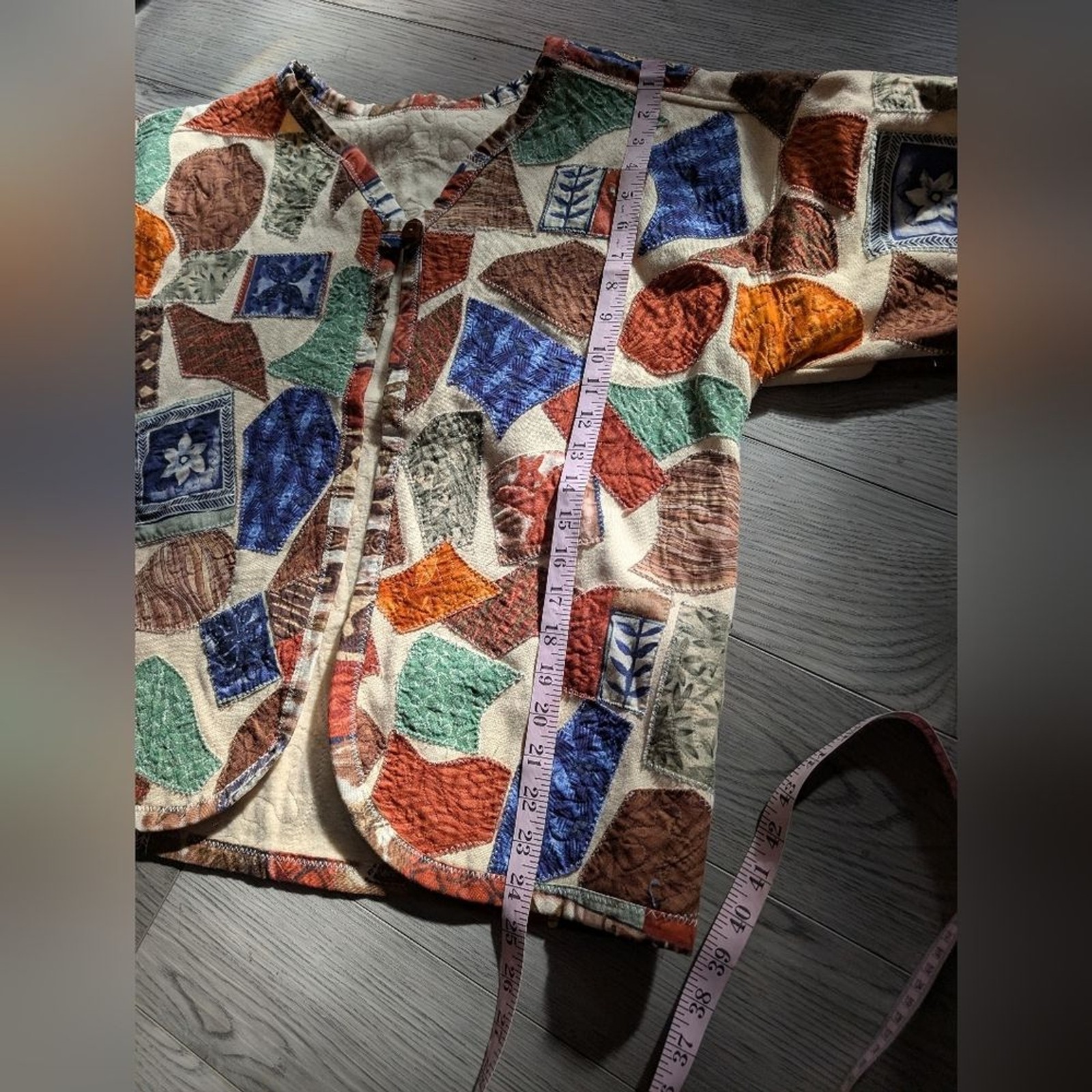 Handmade Patchwork One Button Artsy Unique Bohemi… - image 6