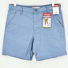 Wrangler Five Star Mens Regular Blue Chino Shorts Sz 32 Five Pockets Stretch NWT