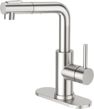 Brushed Nickel Pull Down Kitchen Faucet for Mini Sink RV Utility Use