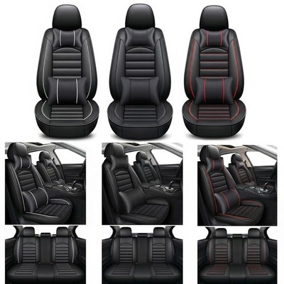 Luxury Leather Car 5 Seat Covers Front Rear Full Set Cushion Protector Universal