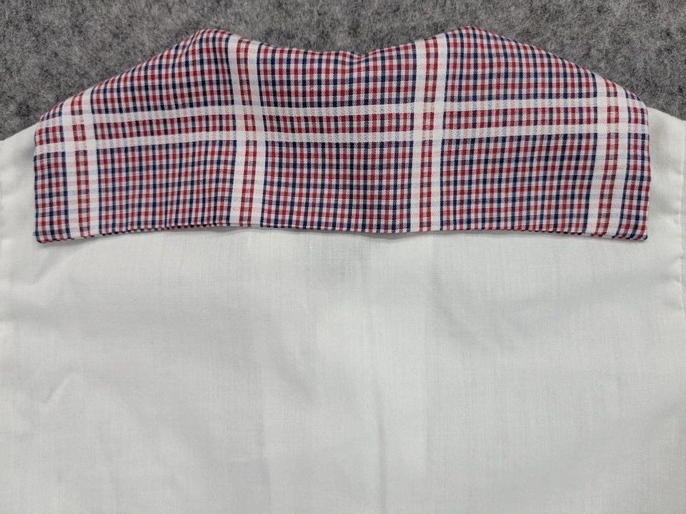 Vintage Peter Piper Shirt Boys 4T White Plaid Collar Short Sleeve Button Top 70s - Image 4 of 4