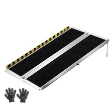 Uimoso Portable Folding Aluminum Ramp 4ft Non-Slip for Accessibility 800lbs Load