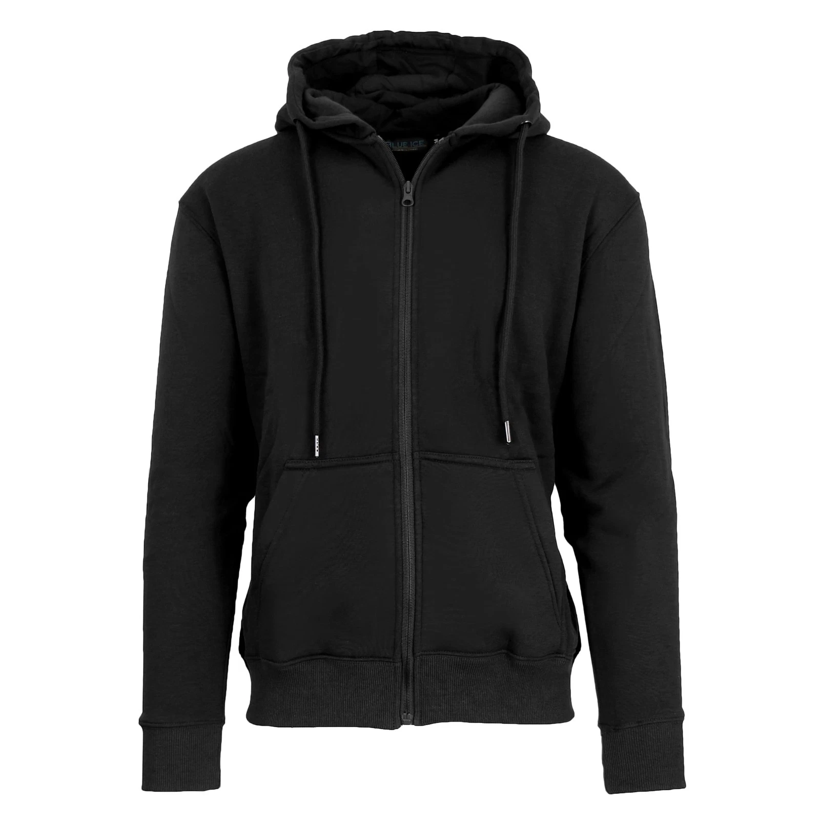 BLUE ICE MEN’S FLEECE-LINED FULL-ZIP HOODIE - SIZE: MEN M - BLACK