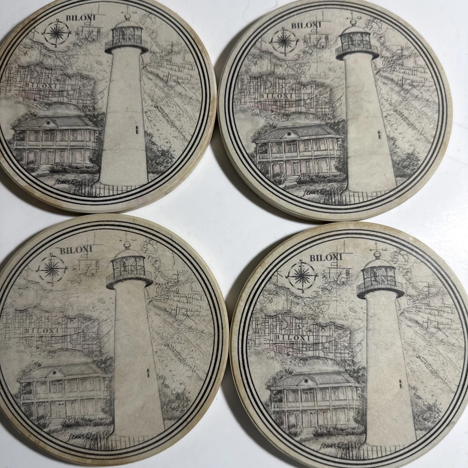 4-Biloxi Lighthouse Coasters  - Image 3 of 4