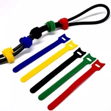 Reusable Nylon Cable Ties Hook Loop Straps For Wire Organization Bundling