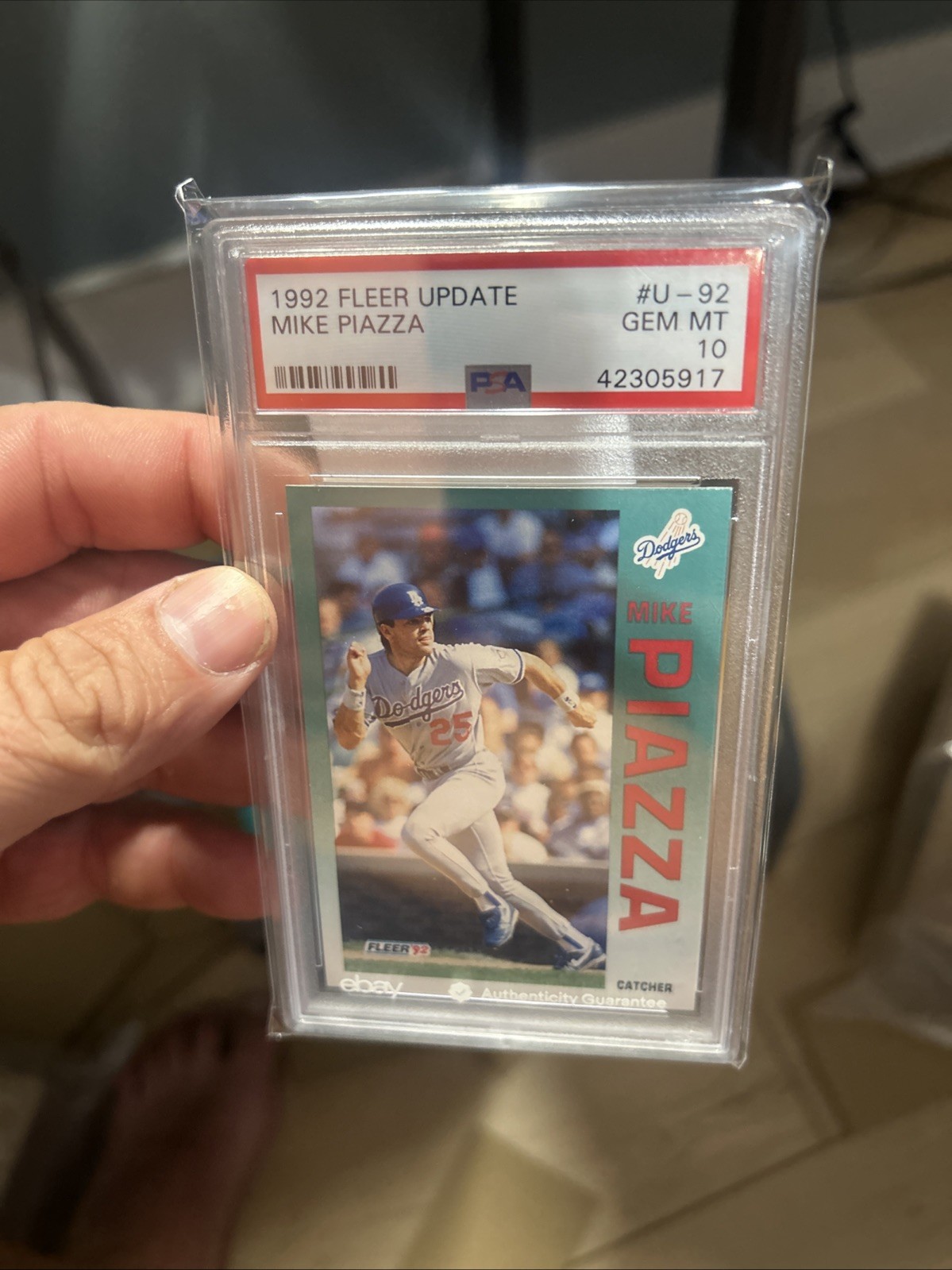 1992 Fleer Update Mike Piazza Rookie PSA 10 view 1
