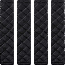 Tatuo 4 Pack Seat Belt Cover Extra Long Pads for 15.8 Inch, Black