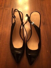 Nine West Veroni Womens Dress Pumps Sz 7.5 M Stiletto Heel Black Slingback Strap