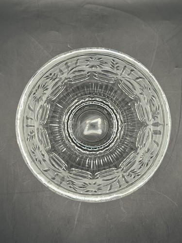 Heavy Vintage Lead Crystal Kristal Zajecar Yugoslavia Floral Frosted Footed Bowl - Picture 3 of 8