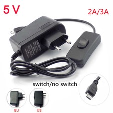 5V 2A/3A AC DC Power Supply wall Adapters Micro USB Plug for Raspberry Pi 3 3B