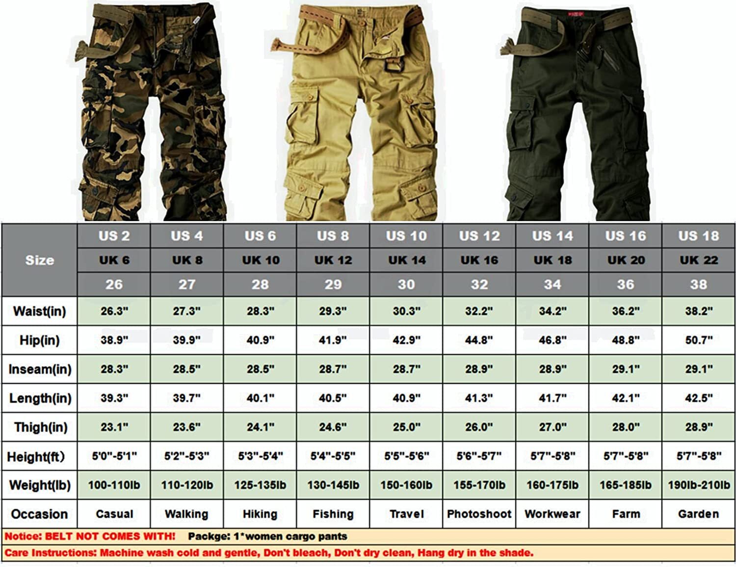 Women's Cotton Casual Military Army Cargo Combat Work Pants with 8 Pocket eBay
