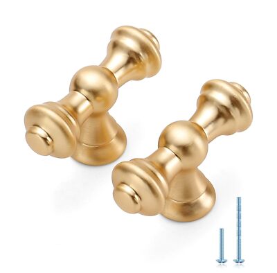 10 Pack Brushed Brass Kitchen Cabinet Knobs Drawer Handles Zinc Gold Cabinet ...