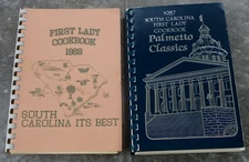 2 Vtg Cookbooks-South Carolina First Lady 1983 Ann Riley & 1988 Iris Campbell