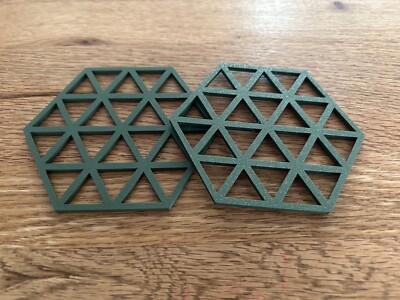 Untersetzer - 3D Druck Sechseckig 2er Pack Untersetzer - Olivgrün Untersetzer