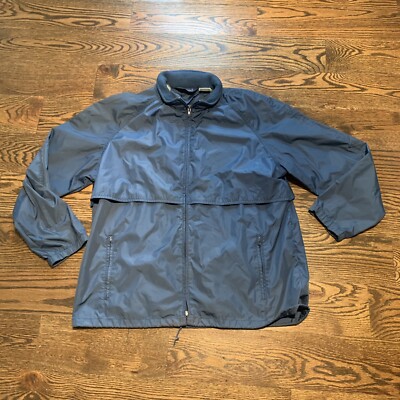 VIntage WOOLRICH Womens Full Zip Light Rain/Windbreaker Jacket, Hidden  Hood, L