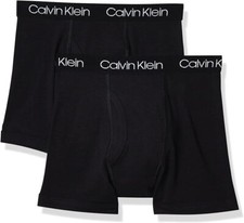 Calvin Klein Boys' 2 Pack Boxer Briefs, Large