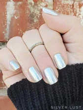 Color Street Nail Polish Strips - SILVER LUST (FMS133) SILVER SHIMMER